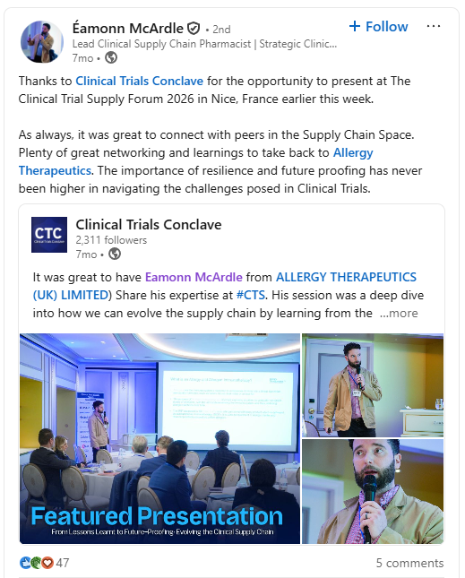 Eamonn McArdle, Allergy Therapeutics