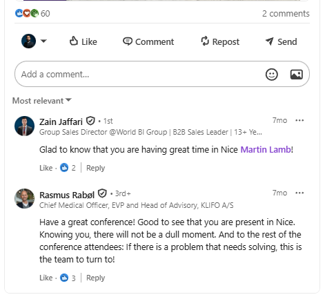 Comments for Martin Lamb
